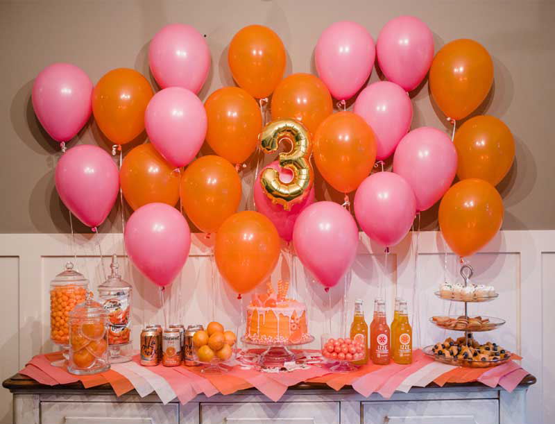orange pink balloon background
