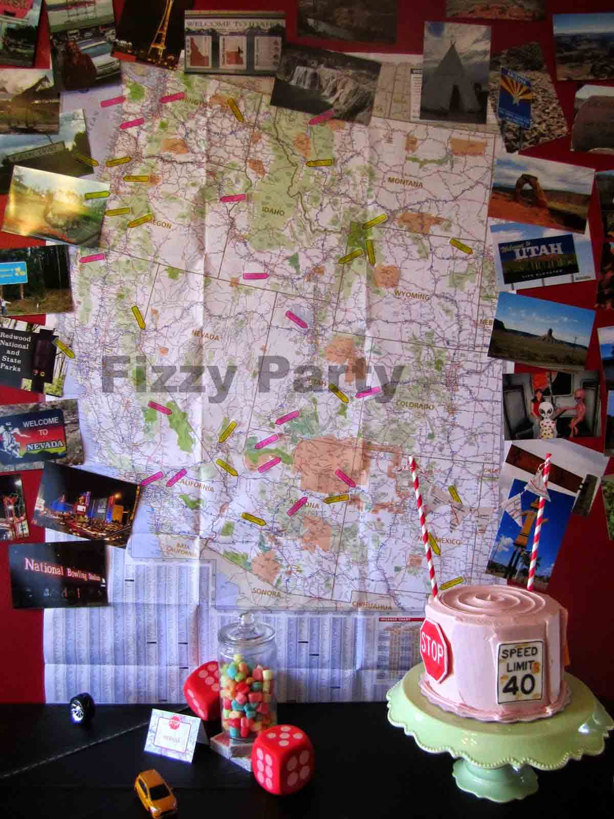 map on the wall for a travel party