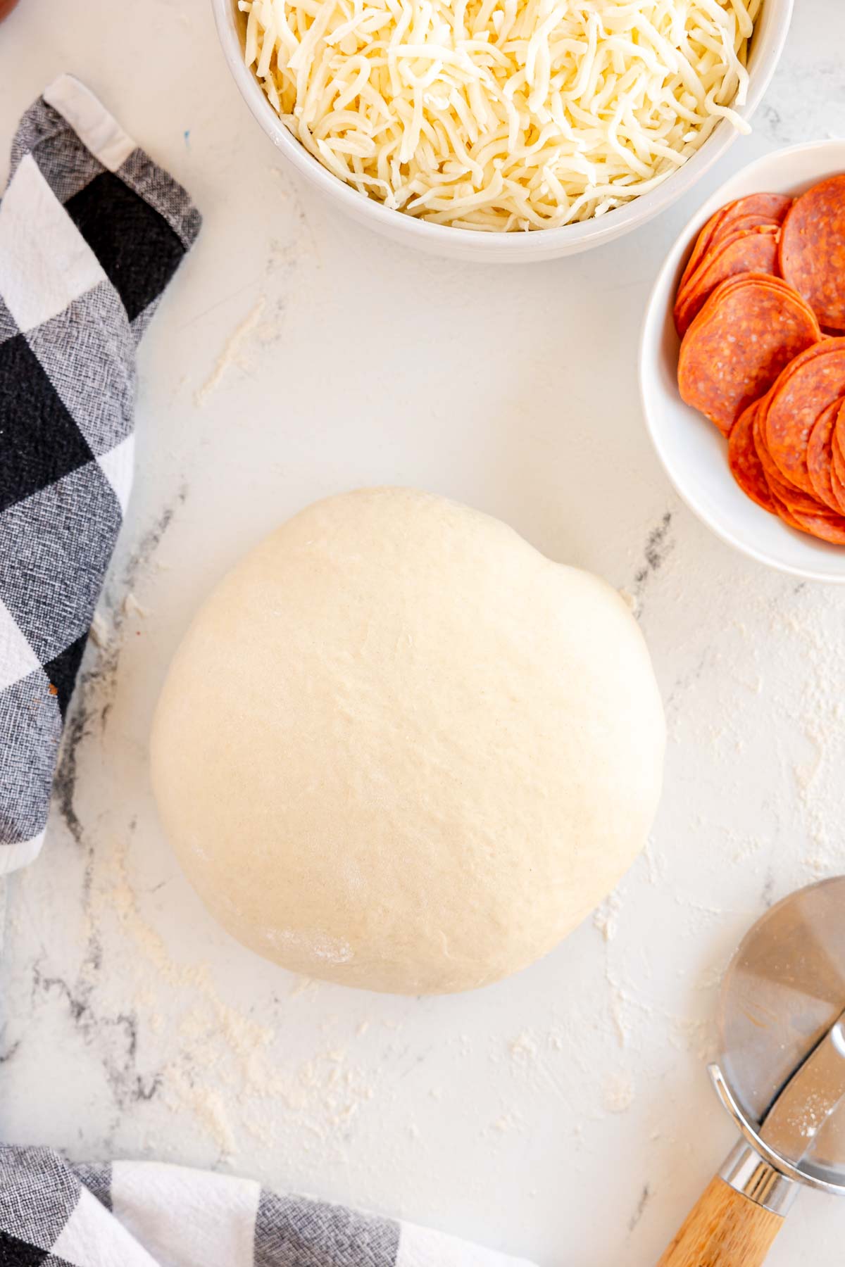 ball of homemade pizza dough