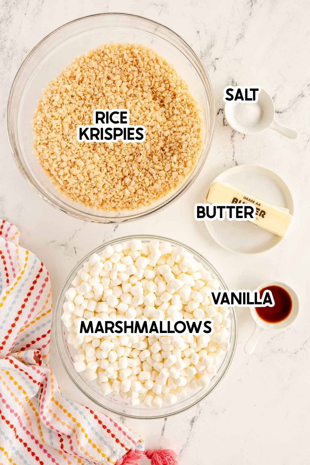 ingredients in shapeable rice krispy treats 