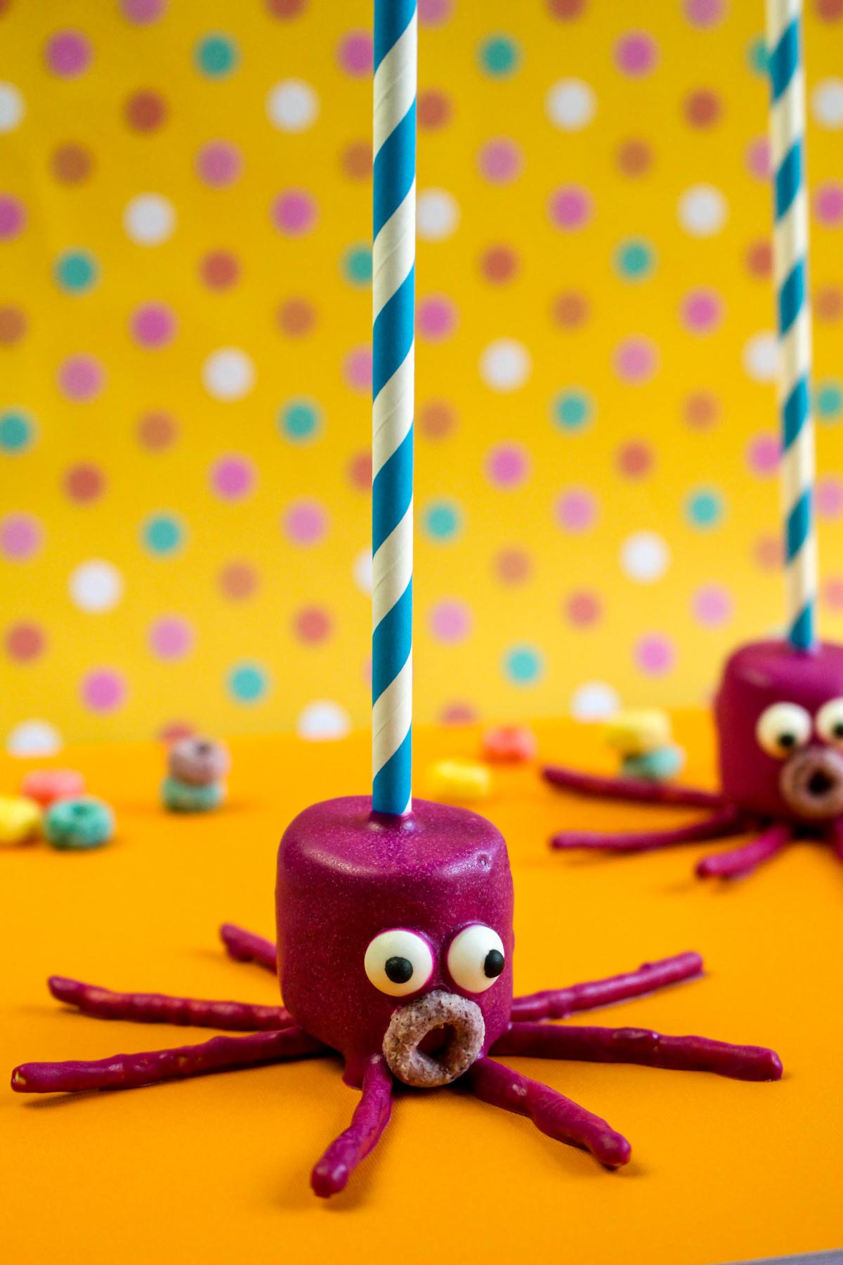 purple octopus marshmallow treats 