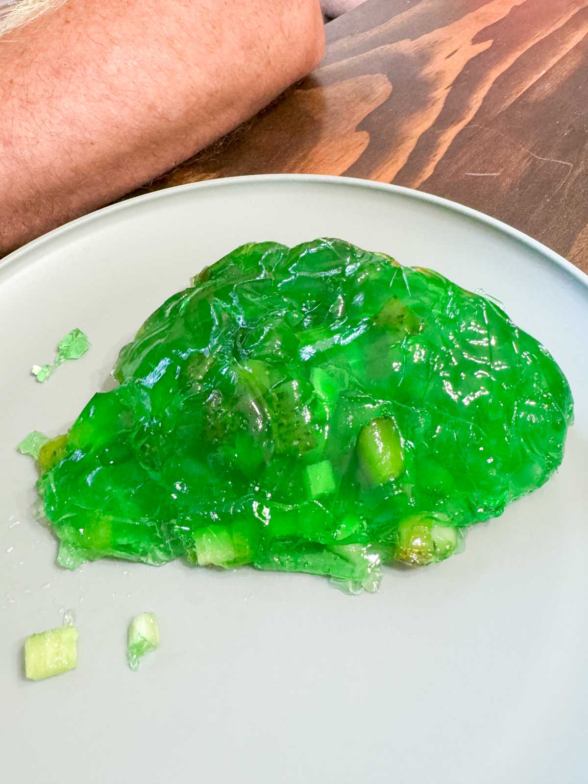 green jello with pickles and celery