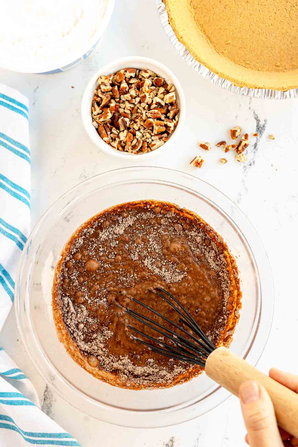 glass bowl of chocolate pudding