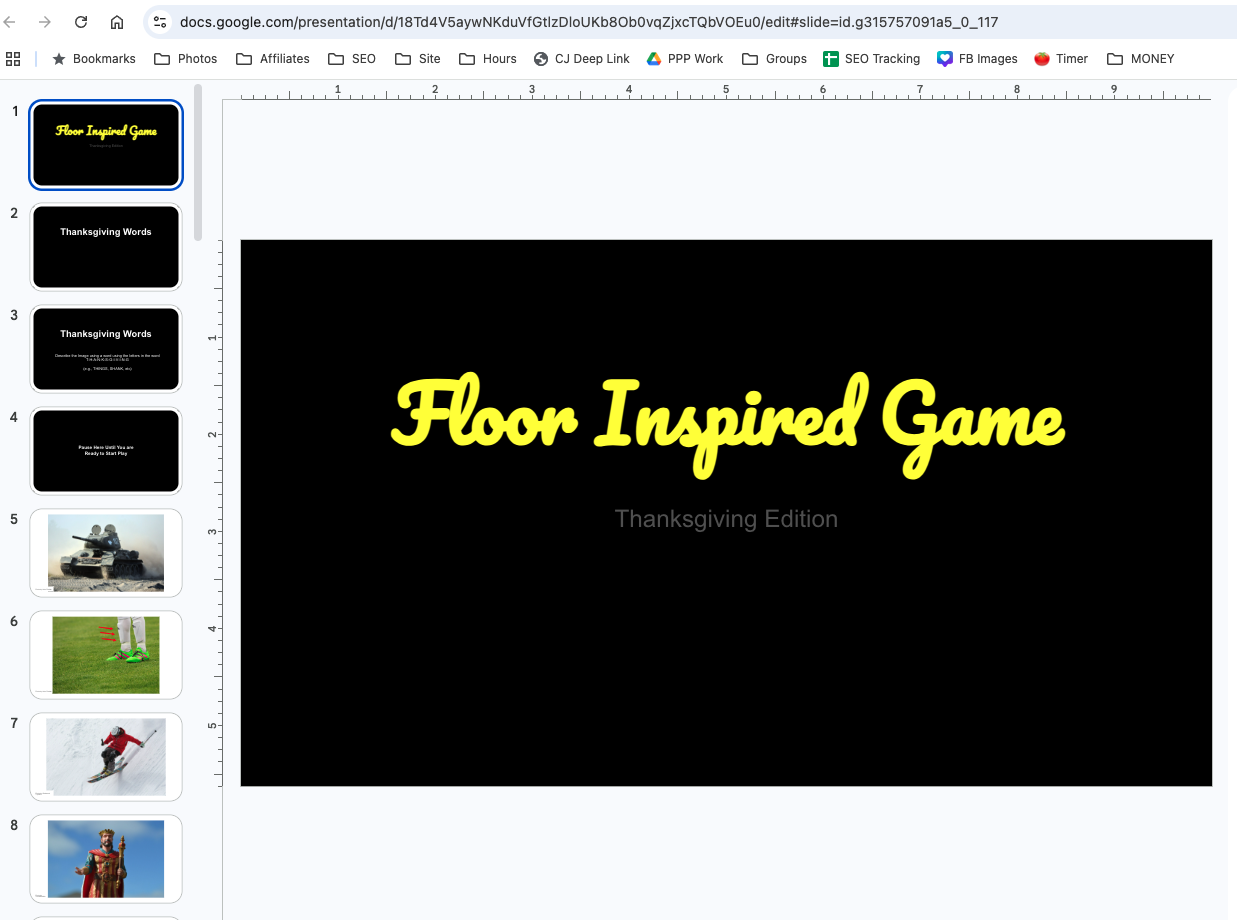 Screenshot of a floor inspired game slideshow