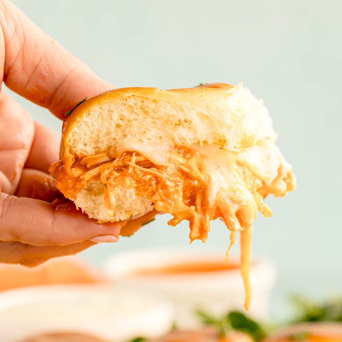 Hawaiian Roll Buffalo Chicken Sliders