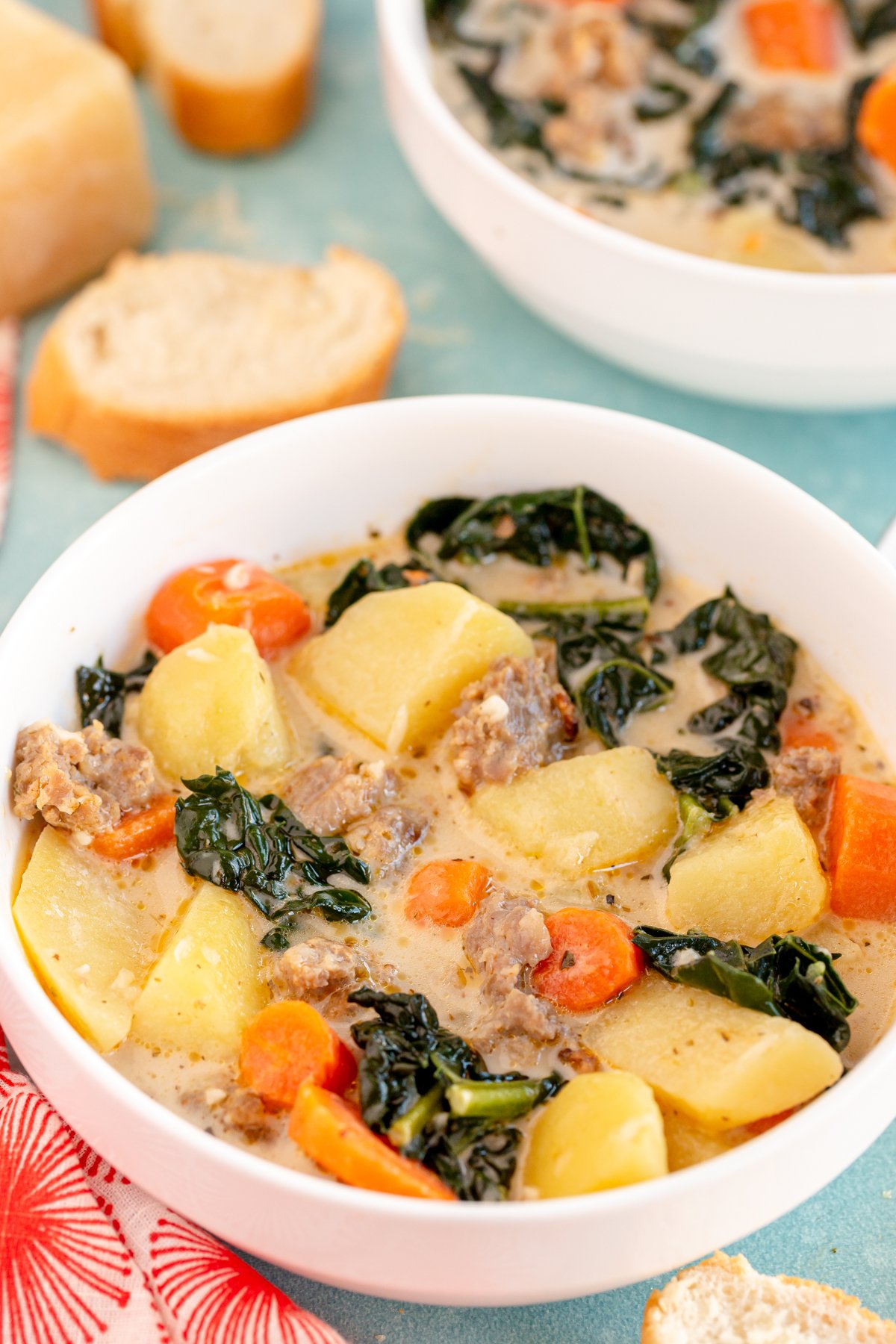 bowl of whole 30 zuppa toscana soup