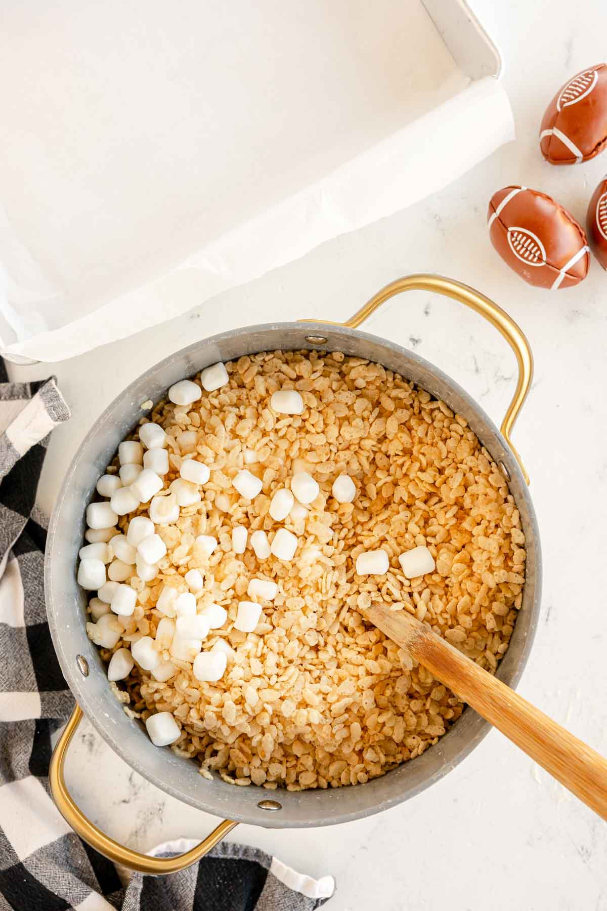 rice krispy treats in a large pot